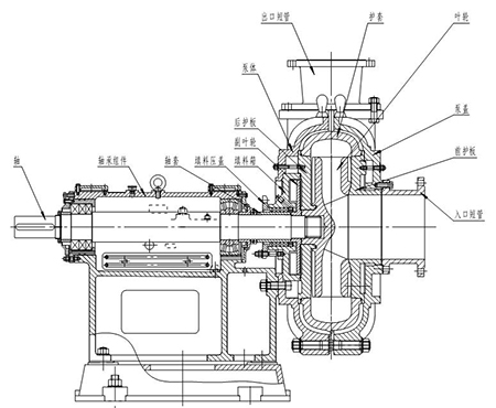 卧式渣浆泵横切结构图